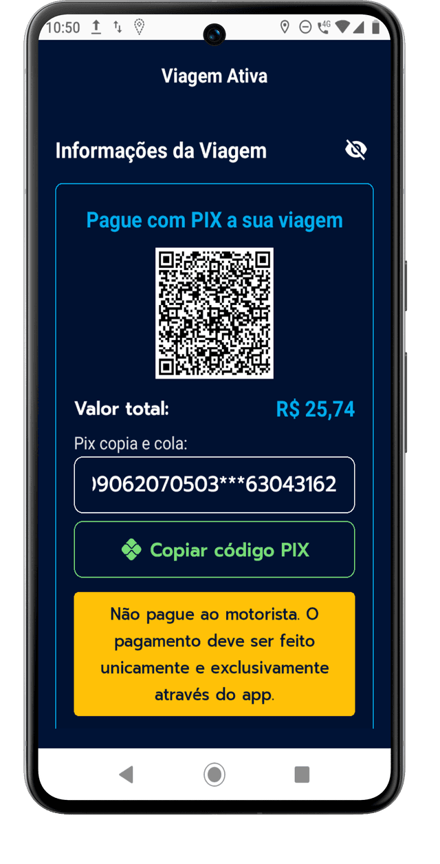 Pagamento com PIX - Tela do App
