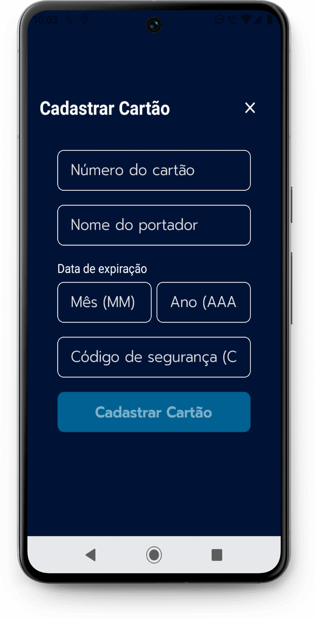 Cadastrar Cartão de Crédito